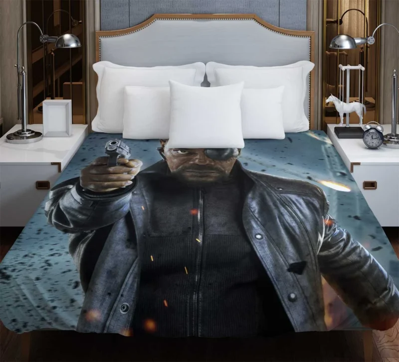 Cobie Smulders as Nick Fury in The Avengers Duvet Cover