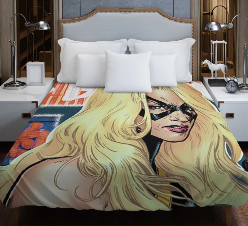 Discover Ms. Marvel Adventures in Comics Duvet Cover