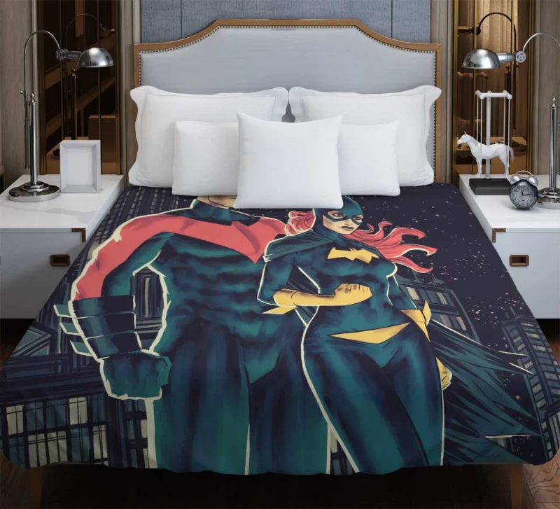 Dynamic Duo: Batgirl and Nightwing in DC Comics Duvet Cover