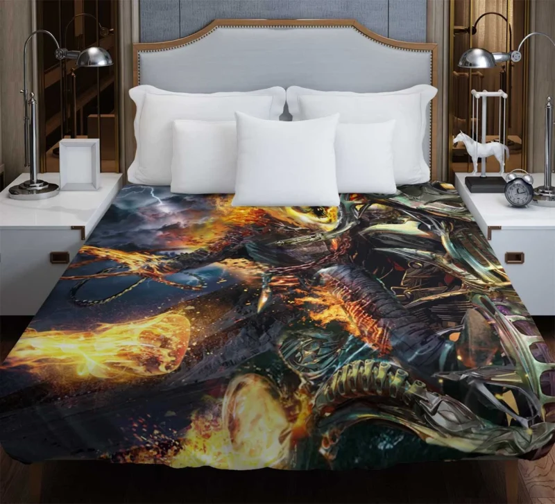 Ghost Rider Comics: Blaze and His Fiery Chains Duvet Cover