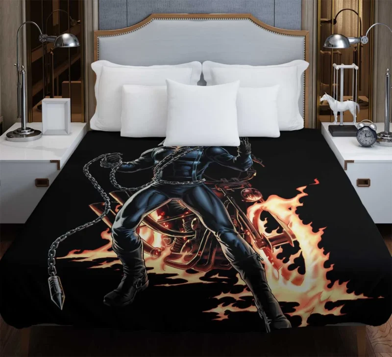 Ghost Rider Wallpaper: Embracing the Flames of Justice Duvet Cover