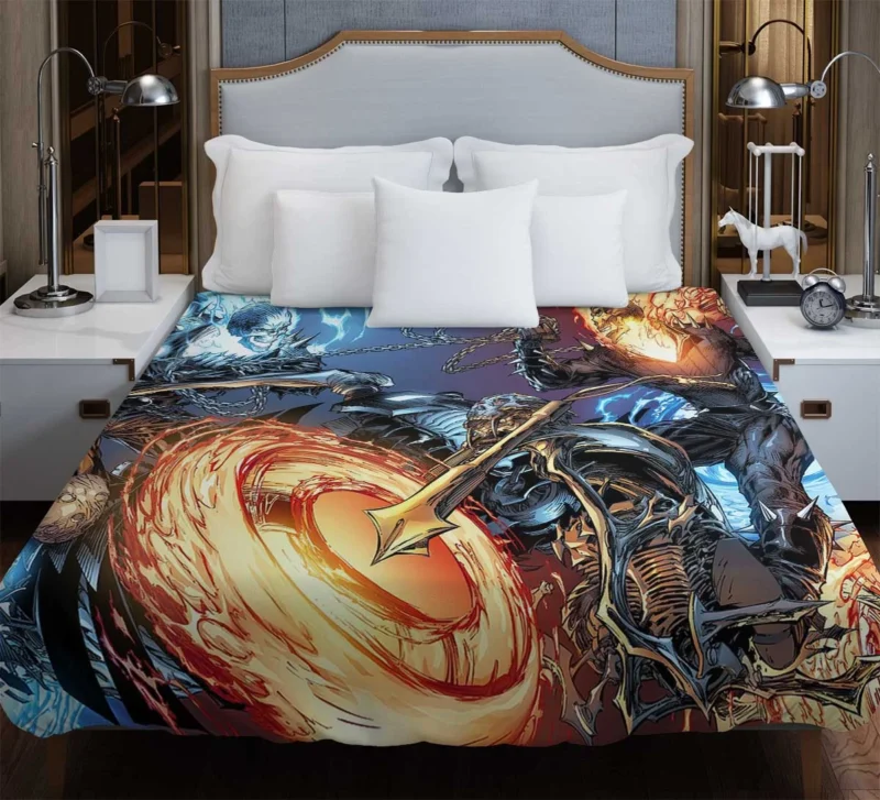 Ghost Rider Wallpaper: Flames and Chains of Vengeance Duvet Cover
