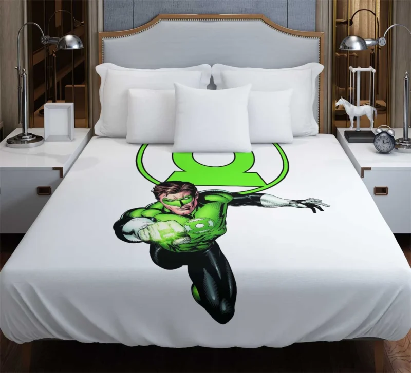 Green Lantern Logo in Comics Duvet Cover