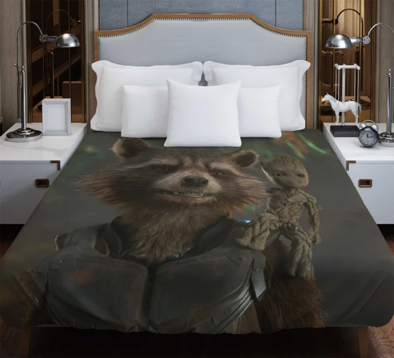 Guardians of the Galaxy Vol. 2: Rocket Raccoon and Groot Duvet Cover