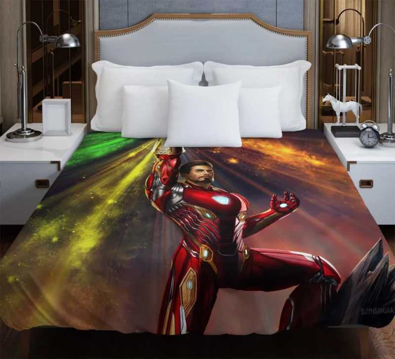 Iron Man Infinity Gauntlet Moment in Avengers Endgame Duvet Cover