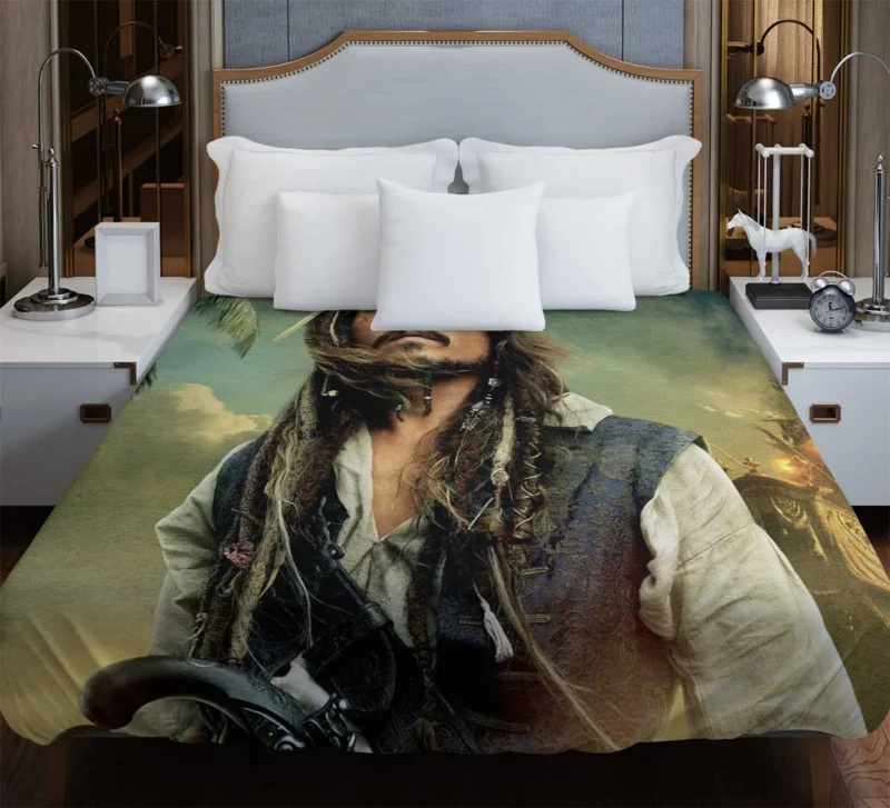 Johnny Depp and Jack Sparrow in Pirates of the Caribbean Duvet Cover