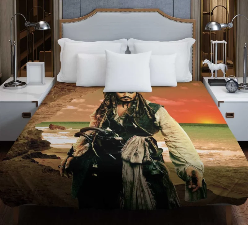 Johnny Depp as Jack Sparrow in Pirates of the Caribbean Duvet Cover