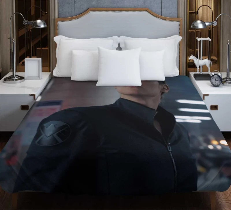 Maria Hill Challenge in an Alien Invasion Duvet Cover