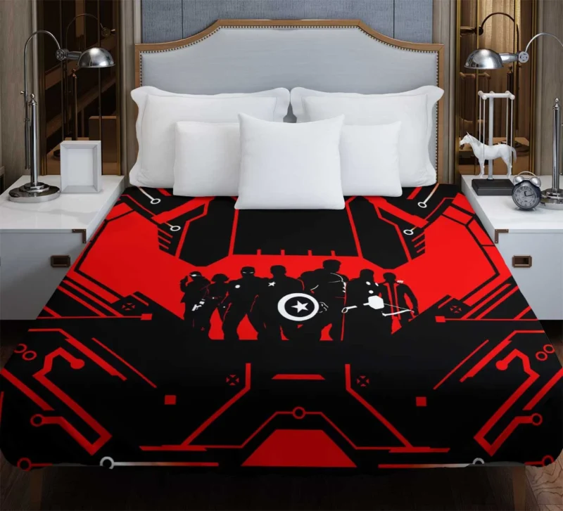 Nick Fury Leadership in Avengers: Age of Ultron Duvet Cover