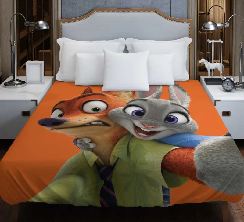 Nick Wilde and Judy Hopps: Zootopia Dynamic Duo Duvet Cover
