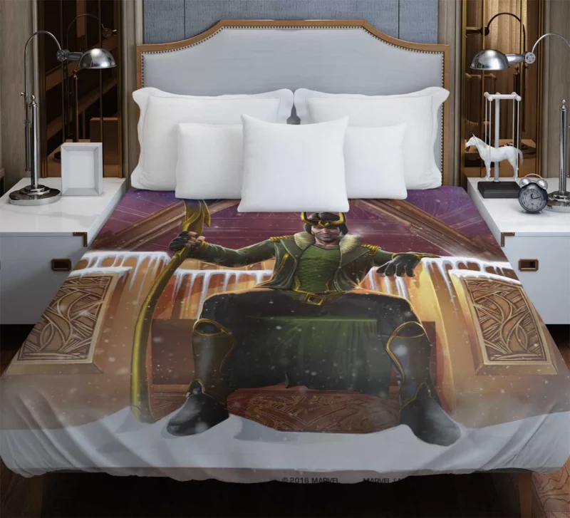 Play as Loki in MARVEL Contest of Champions Duvet Cover