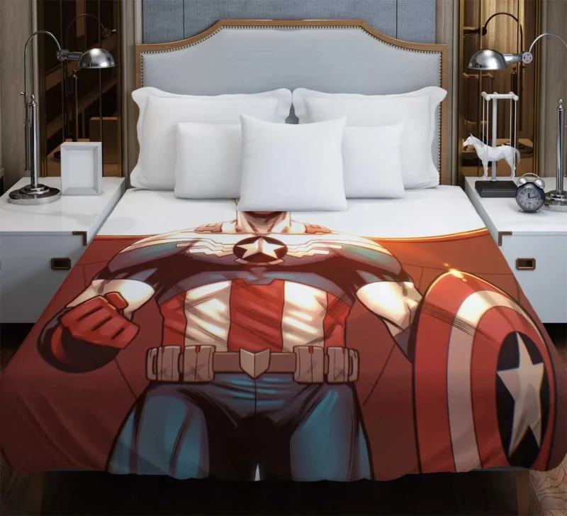 Sam Wilson Takes Flight as Captain America in Comics Duvet Cover