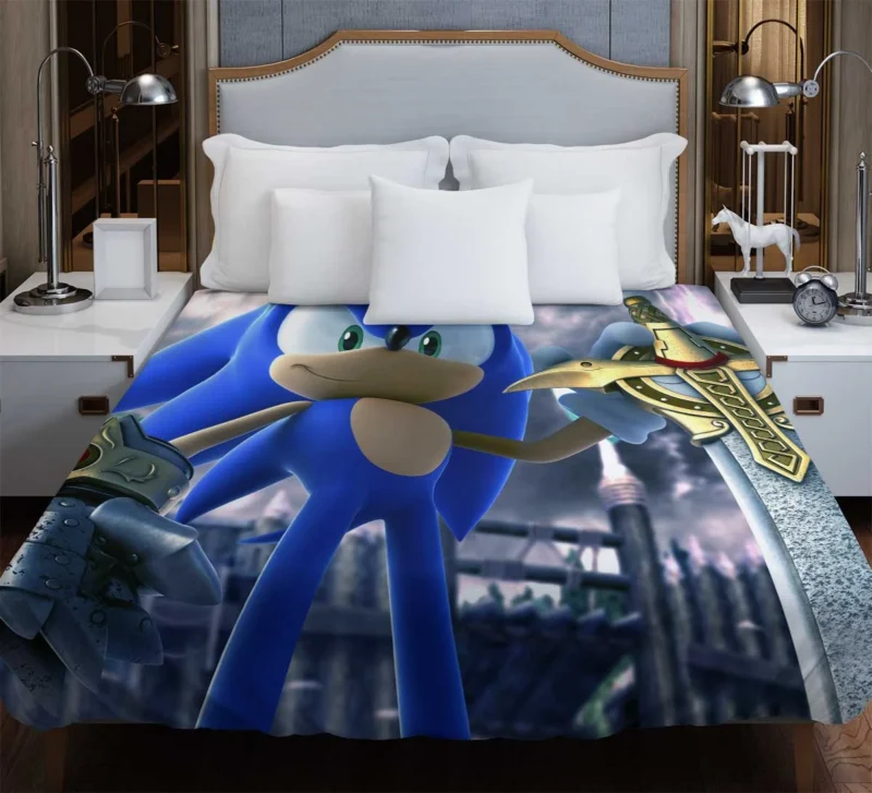 Sonic and the Black Knight: Sword-Wielding Sonic Duvet Cover