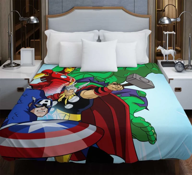 The Avengers: Earth Mightiest Heroes in Action Duvet Cover