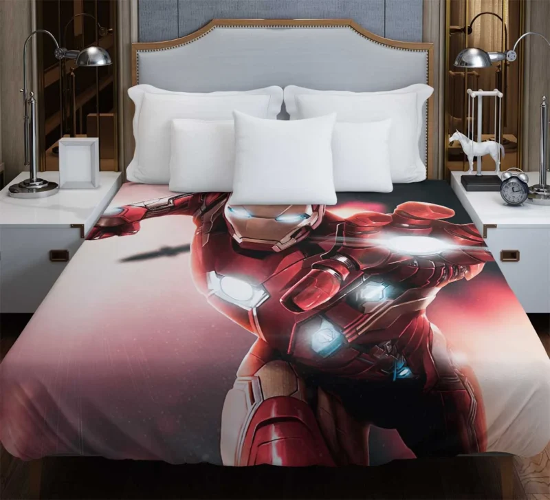 The Iconic Iron Man in Comics Duvet Cover