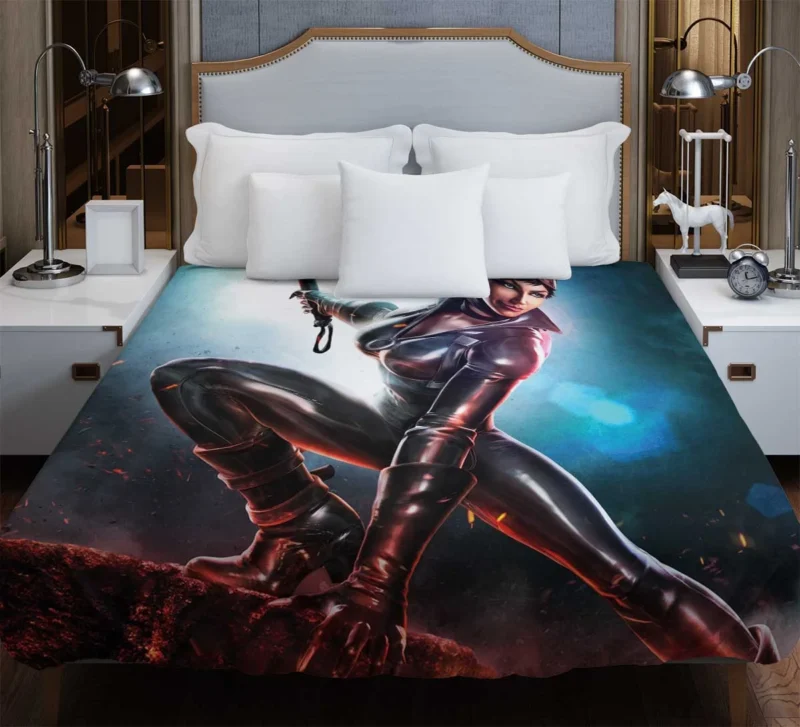 Thunder Buddy Crossover: Catwoman Meets Ted Duvet Cover