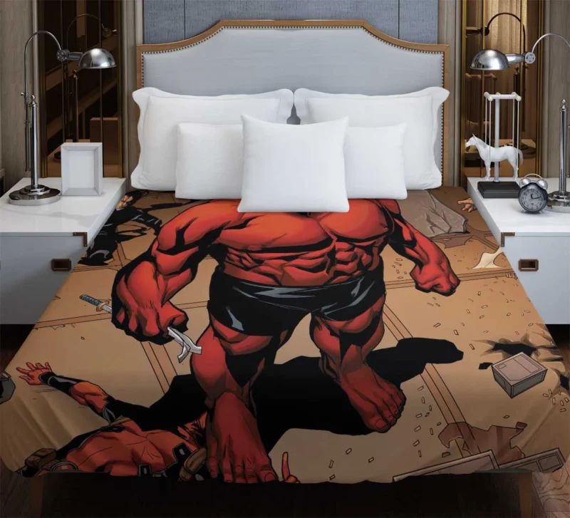 Thunderbolts Comics: The Ruthless Red Hulk Emerges Duvet Cover