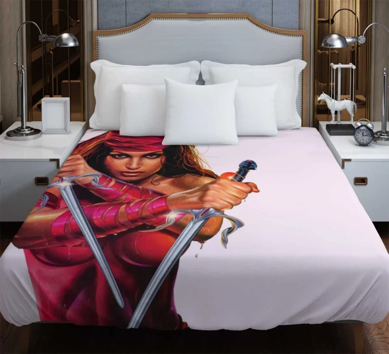 Unmasking the Mysteries of Elektra in Comics Duvet Cover