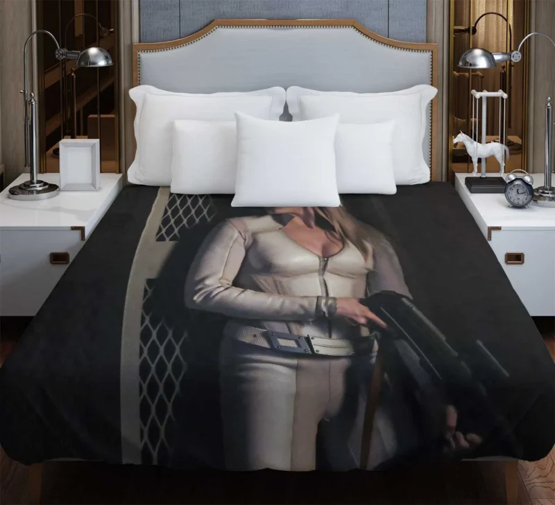 White Canary: Deadly Firepower Duvet Cover