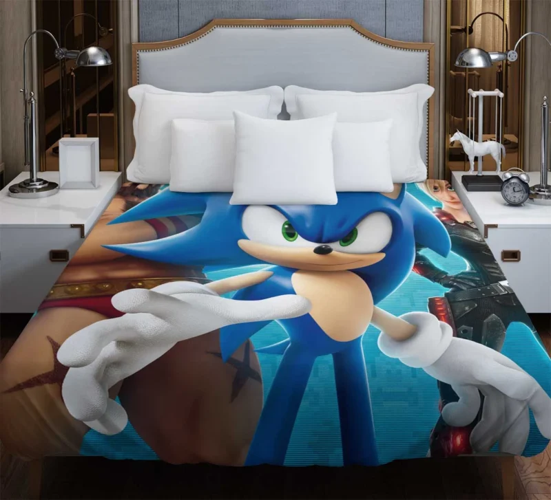 Wreck-It Ralph: Sonic Cameo in the Arcade Duvet Cover